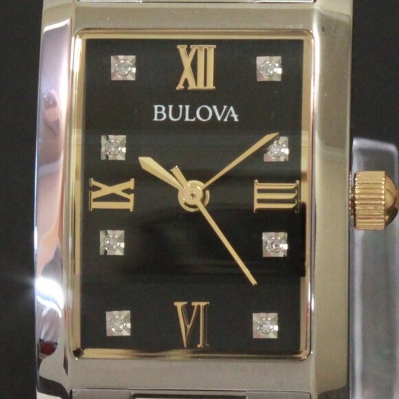 Bulova Diamonds Collection Ladies Tank Watch Two Tone Diamond Indices 21mm main image 6